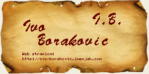 Ivo Boraković vizit kartica